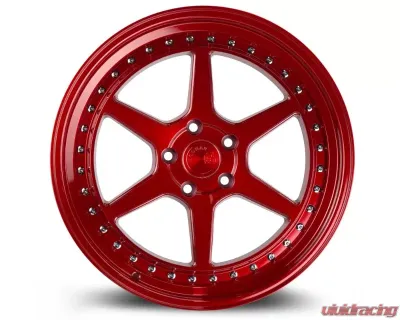 AodHan Wheels DS09 Wheel 18x9.5 5x114.3 30 Candy Red with Chrome Rivets - DS91895511430R