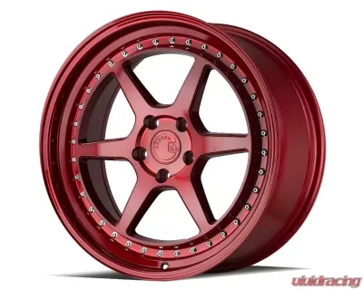 AodHan Wheels DS09 Wheel 18x9.5 5x114.3 30 Candy Red with Chrome Rivets - DS91895511430R