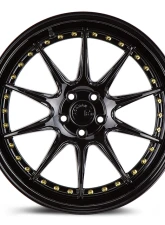 AodHan Wheels DS07 Wheels 5x114.3 19x9.5 35 Gloss Black w/ Gold Rivets                                     - DS71985511435GB - Image 2