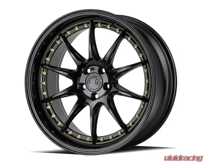 AodHan Wheels DS07 Wheels 5x114.3 19x9.5 35 Gloss Black w/ Gold Rivets - DS71985511435GB