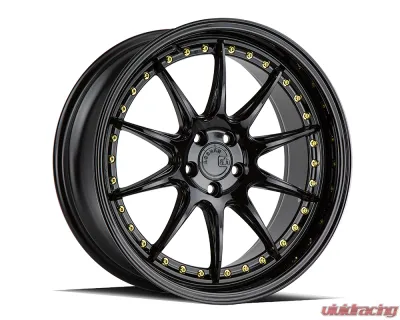AodHan Wheels DS07 Wheels 5x114.3 19x9.5 35 Gloss Black w/ Gold Rivets - DS71985511435GB