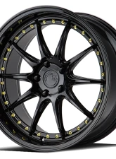AodHan Wheels DS07 Wheels 5x114.3 19x8.5 30 Gloss Black w/ Gold Rivets                                     - DS71995511430GB - Image 3