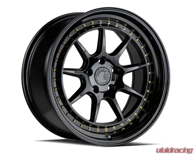 AodHan Wheels DS-X Wheels 5x114.3 18x9.5 35 Gloss Black w/ Gold Rivets - DSX1885511435GB
