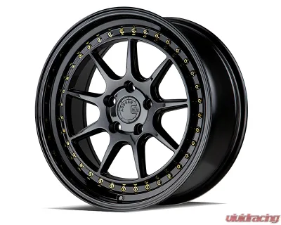 AodHan Wheels DS-X Wheels 5x114.3 18x9.5 22 Gloss Black w/ Gold Rivets - DSX1895511422GB