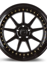 AodHan Wheels DS-X Wheels 5x114.3 19x9.5 35 Gloss Black w/ Gold Rivets                                     - DSX1985511435GB - Image 2