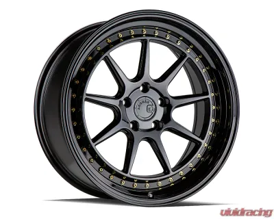 AodHan Wheels DS-X Wheels 5x114.3 19x9.5 35 Gloss Black w/ Gold Rivets - DSX1985511435GB