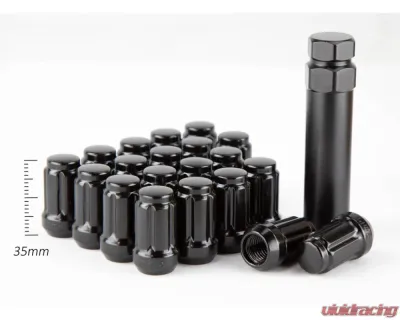 AodHan Wheels 1/2 SPL35 6 Spline Lug Nuts - AHLNSPL351/2BK