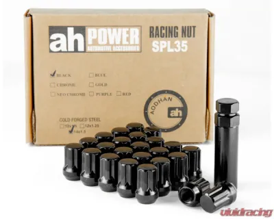 AodHan Wheels 14x1.5 SPL35 7 Spline Lug Nuts - AHLNSPL351415BK