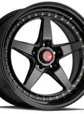 AodHan Wheels Raised Center Cap Matte Black w/ Red Decal                                     - AH_Cap_BK1 - Image 2