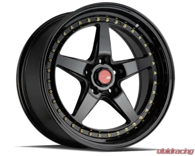 AodHan Wheels Raised Center Cap Matte Black w/ Red Decal - AH_Cap_BK1