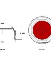 AodHan Wheels Raised Center Cap Matte Black w/ Red Decal                                     - AH_Cap_BK1 - Image 3