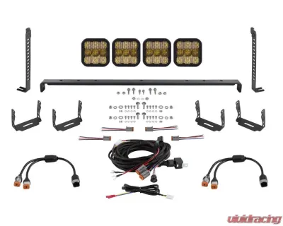 Diode Dynamics SS5 Stealth Grille LED 4-Pod Kit Pro Yellow Combo Toyota 4Runner 2014-2023 - DD7545