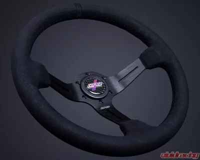 DND Performance 75mm Alcantara Black Stitch Race Steering Wheel - ARW-BK