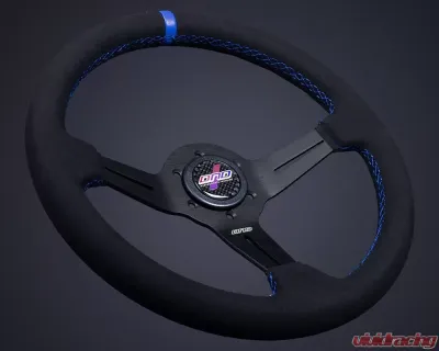DND Performance 50mm Alcantara Blue Stitch Race Steering Wheel - ARW-BLU-50