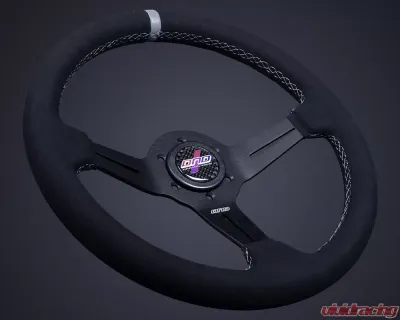 DND Performance 50mm Alcantara Gray Stitch Race Steering Wheel - ARW-GR-50