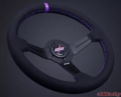 DND Performance 50mm Alcantara Purple Stitch Race Steering Wheel - ARW-PR-50