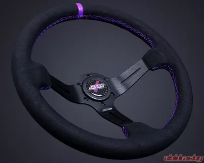 DND Performance 75mm Alcantara Purple Stitch Race Steering Wheel - ARW-PR