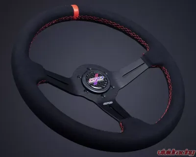 DND Performance 50mm Alcantara Red Stitch Race Steering Wheel - ARW-RD-50