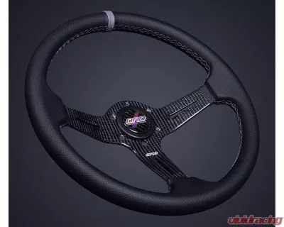 DND Performance 60mm Carbon Fiber Perforated Leather Gray Stitch Race Steering Wheel - CFPRW-GR