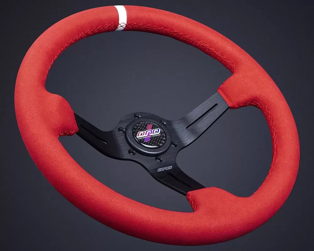 DND Performance Full Colored Red Alcantara Race Steering Wheel - FCAW-RD