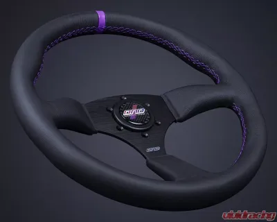 DND Performance 50mm Leather Purple Stitch Touring Steering Wheel - LTW-PR