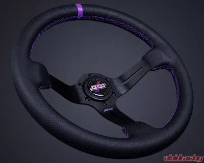 DND Performance 75mm Purple Perforated Leather Race Steering Wheel - PRW-PR
