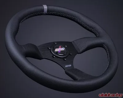 DND Performance 50mm Gray Perforated Leather Touring Steering Wheel - PTW-GR