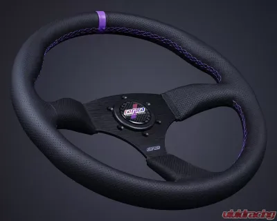 DND Performance 50mm Purple Perforated Leather Touring Steering Wheel - PTW-PR