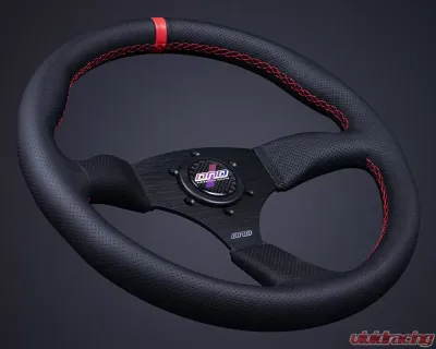 DND Performance 50mm Red Perforated Leather Touring Steering Wheel - PTW-RD