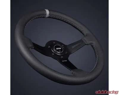DND Performance Interior Gray Stitch 50mm Leather Race Steering Wheel - LRW-GR-50
