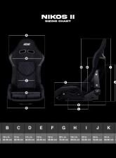 DND Performance Nikos II Carbon Fiber Seat - Black                                     - NKS2-BK-CF - Image 5