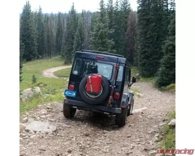 MORryde Spare Tire Jerry Can Mount with Tall Tray Jeep  Wrangler YJ | TJ | JK 1987-2017 - JP54-005