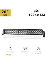 North Lights 20" Dual Row Spot/Flood Combo LED Light Bar                                     - NRTH-LB-DR-20-C - Image 4
