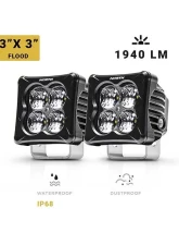 North Lights 3" Cube Pod Light w/ 2" Flood Beam LED Lights                                     - NRTH-PD-2-F - Image 4