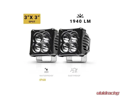 North Lights 3" Cube Pod Light w/ 2" Spot Beam LED Lights - NRTH-PD-2-S