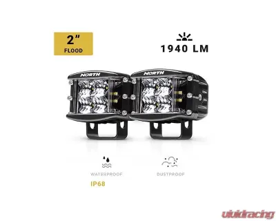 North Lights 2" Flood Beam LED Side Light Pod - NRTH-SL-2-F