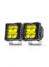 North Lights 3" Cube Light w/ 2" Gold Amber Lens LED Flood Beam (Pair)                                     - NRTH-PD-2-F-A - Image 4