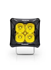North Lights 3" Cube Light w/ 2" Gold Amber Lens LED Flood Beam (Pair)                                     - NRTH-PD-2-F-A - Image 3