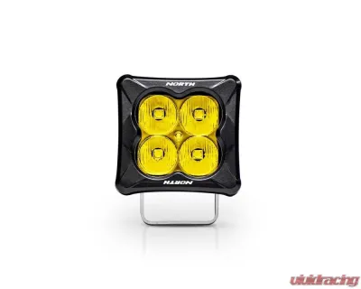 North Lights 3" Cube Light w/ 2" Gold Amber Lens LED Flood Beam (Pair) - NRTH-PD-2-F-A