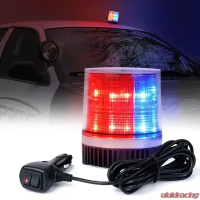 Xprite Red/Blue 12 LED 6W Magnetic Mount Strobe and Rotating Beacon Light - 51073C-RB