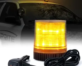 Xprite Amber 12 LED 6W Magnetic Mount Strobe and Rotating Beacon Light