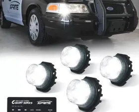Xprite White Covert 4 Series Hide-A-Way LED Strobe Lights
