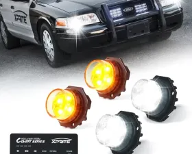 Xprite White/Amber Covert 4 Series Hide-A-Way LED Strobe Lights