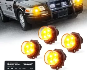 Xprite Amber Covert 4 Series Hide-A-Way LED Strobe Lights