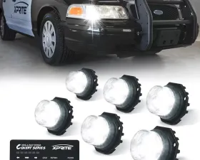 Xprite White Covert 6 Series Hide-A-Way LED Strobe Lights