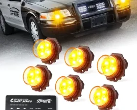 Xprite Amber Covert 6 Series Hide-A-Way LED Strobe Lights