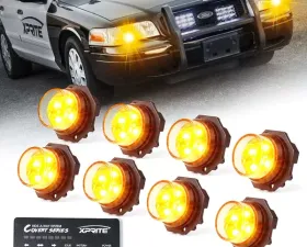 Xprite Amber Covert 8 Series Hide-A-Way LED Strobe Lights