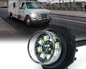 Xprite White Conceal Series LED Hide-A-Way Emergency Strobe Light