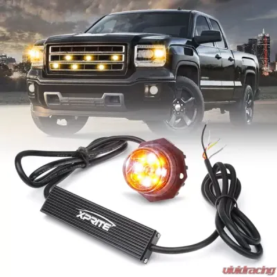 Xprite White/Amber Conceal Series LED Hide-A-Way Emergency Strobe Light - 52014-WY