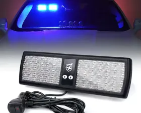 Xprite Blue Decoy Series Windshield Visor 48 LED Strobe Lights
